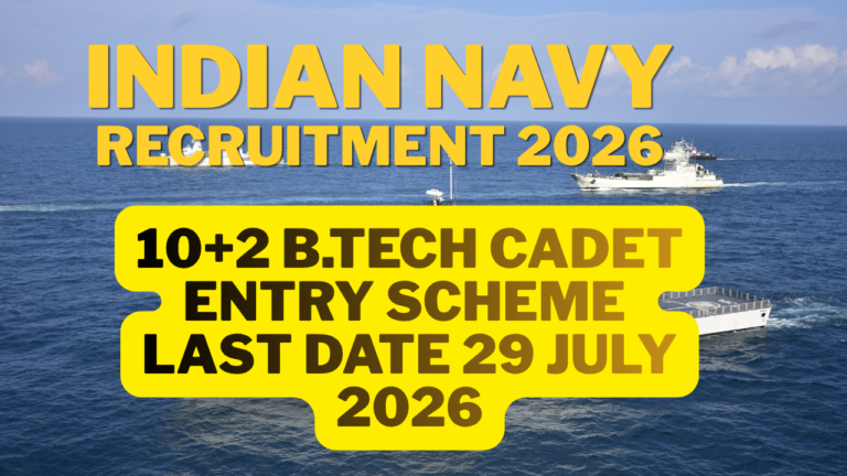Indian Navy 10+2 B.Tech Entry 2027 notification for 60 Permanent Commission officer vacancies