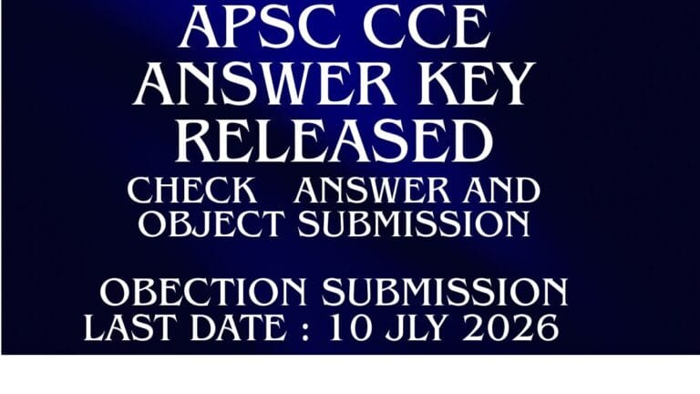 Alt Text: APSC CCE Preliminary Exam 2025 Answer Key released for General Studies Paper I and Paper II, candidates can download PDF and submit objections online.