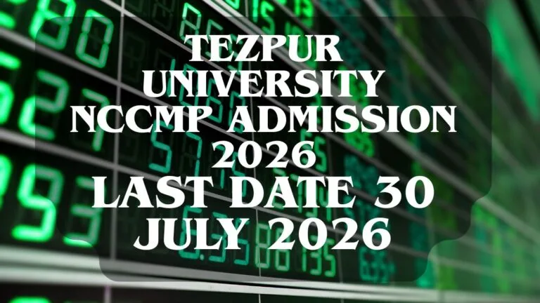 Tezpur University NCCMP Admission 2026 official notification for Professional Certificate Programme in Stock Markets