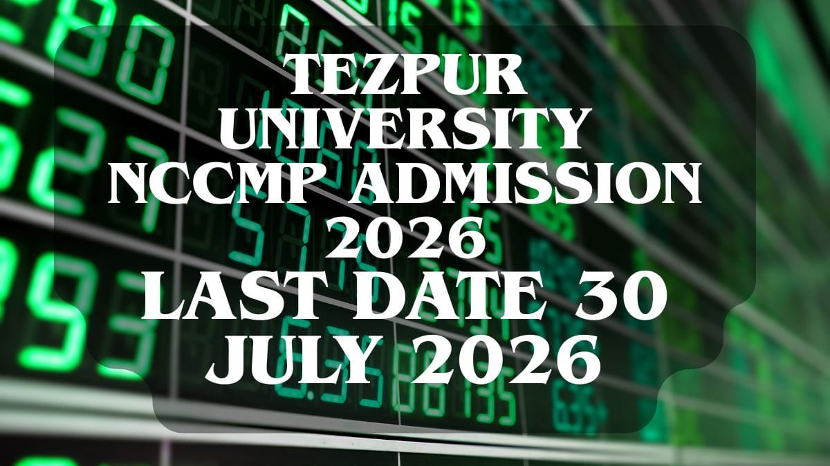 Tezpur University NCCMP Admission 2026 official notification for Professional Certificate Programme in Stock Markets