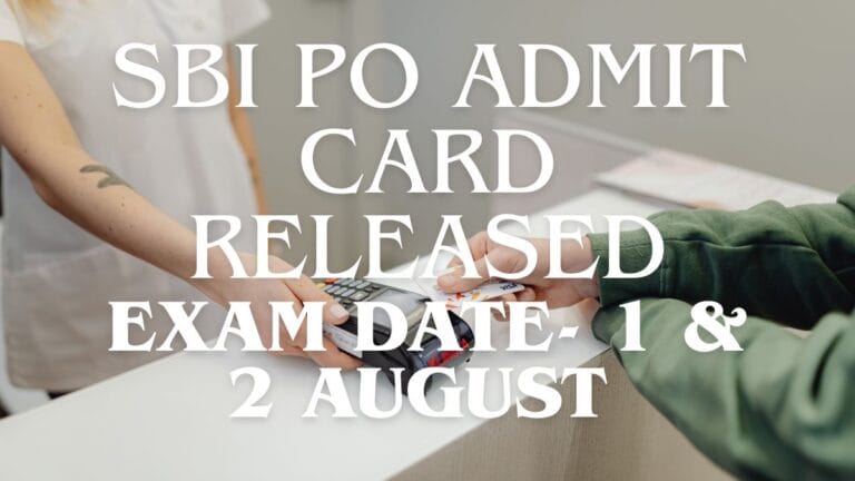 SBI PO Admit Card 2026 Download Prelims Call Letter