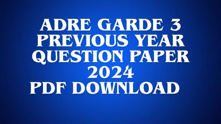 ADRE Grade 3 Previous Year Question Paper PDF Download