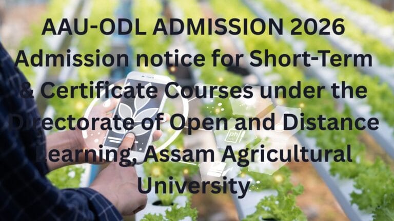 AAU-ODL Admission 2026 short-term and certificate courses