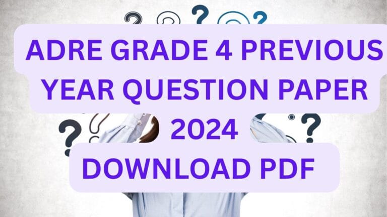 ADRE Grade 4 Previous Year Question Paper 2024 PDF