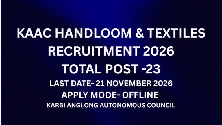 KAAC Handloom & Textiles Recruitment 2026 for 23 posts